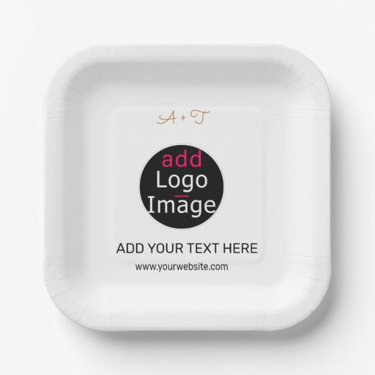 モダンプロフェッショナルのカス結婚タブル ペーパープレート (正面)