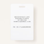 モダンプロフェッショナルの勤務先の写真ID バッジ (裏面)