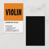 モダンプロフェッショナルはっきりした・バイオリニスト・ビジネス・カード 名刺 (正面/裏面)