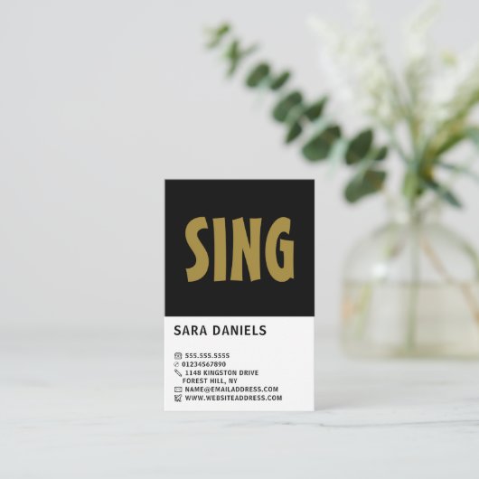 モダンプロフェッショナルはっきりした・ボーカリスト・ビジネス・カード 名刺 (スタンド正面)