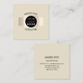 モダンプロフェッショナルアイボリー発光カスタムロゴ スクエア名刺 (正面/裏面)