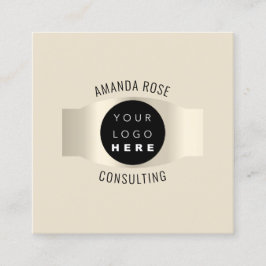 モダンプロフェッショナルアイボリー発光カスタムロゴ スクエア名刺