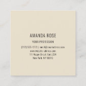 モダンプロフェッショナルアイボリー発光カスタムロゴ スクエア名刺 (裏面)