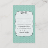 モダンプロフェッショナルアクア調理師シェフカスタムカード 名刺 (裏面)