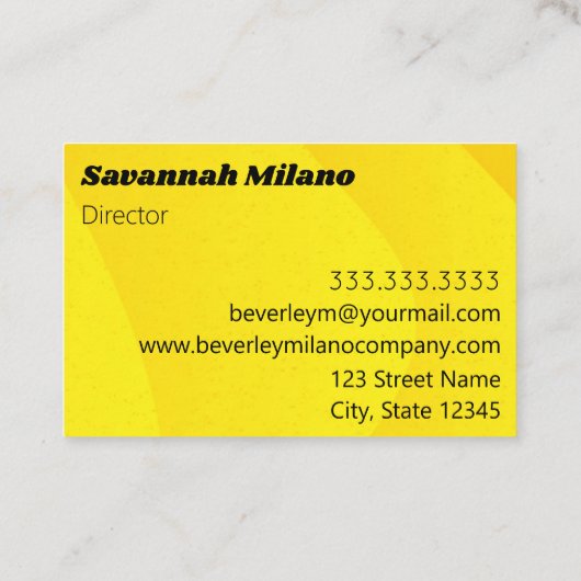 モダンプロフェッショナルイエロー名刺 名刺 (裏面)