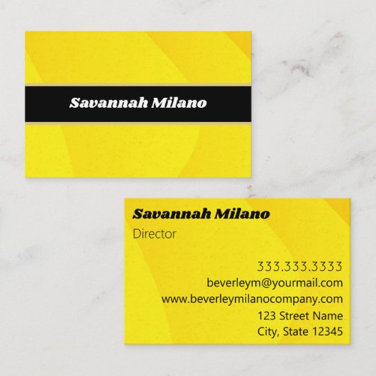 モダンプロフェッショナルイエロー名刺 名刺 (正面/裏面)