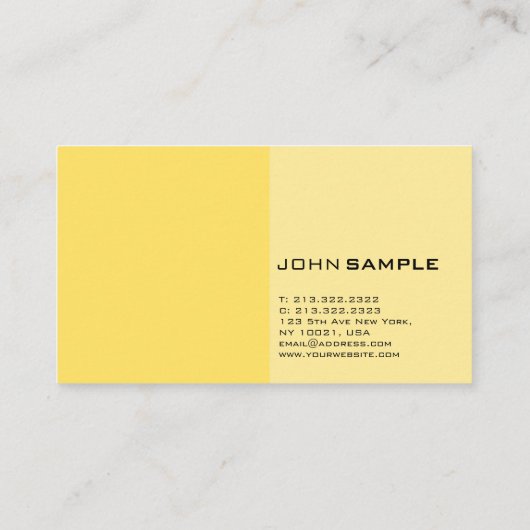 モダンプロフェッショナルエレガントイエローシンプルデザイン 名刺 (裏面)