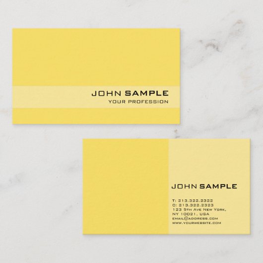 モダンプロフェッショナルエレガントイエローシンプルデザイン 名刺 (正面/裏面)