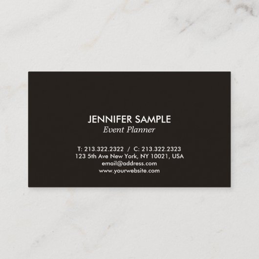 モダンプロフェッショナルエレガントイベントプランナー 名刺 (裏面)