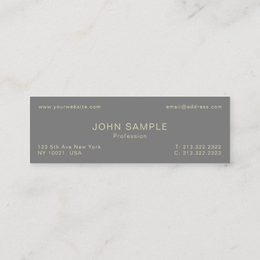 モダンプロフェッショナルエレガントクリエイティブセミグロス スキニー名刺 (裏面)