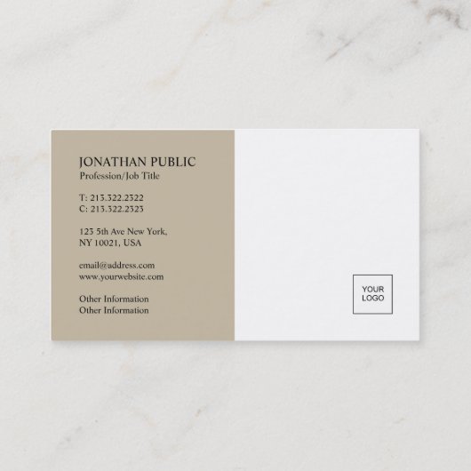 モダンプロフェッショナルエレガントクリエイティブプレーンのロゴ 名刺 (裏面)