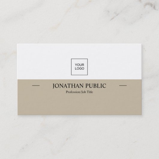 モダンプロフェッショナルエレガントクリエイティブプレーンのロゴ 名刺 (正面)