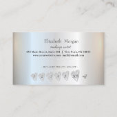 モダンプロフェッショナルエレガントグリッターシルバーハート ロイヤリティカード (裏面)