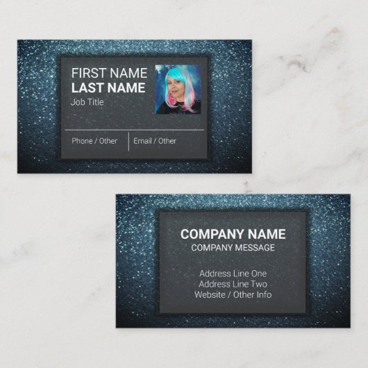 モダンプロフェッショナルエレガントグリッターメイクアップアーティスト 名刺 (正面/裏面)