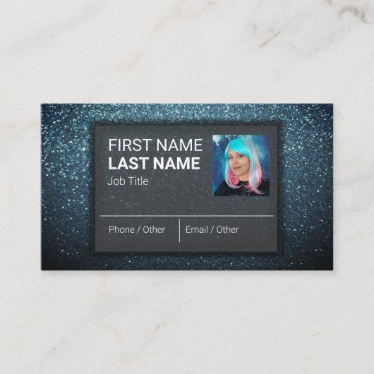 モダンプロフェッショナルエレガントグリッターメイクアップアーティスト 名刺 (正面)