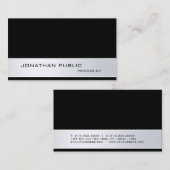 モダンプロフェッショナルエレガントシルバーブラックトレンディー 名刺 (正面/裏面)