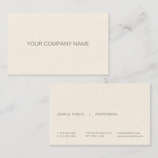 モダンプロフェッショナルエレガントシンプルシグネチャークリーム 名刺 (正面/裏面)