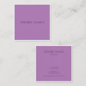 モダンプロフェッショナルエレガントシンプルテンプレート紫 スクエア名刺 (正面/裏面)