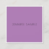 モダンプロフェッショナルエレガントシンプルテンプレート紫 スクエア名刺 (正面)