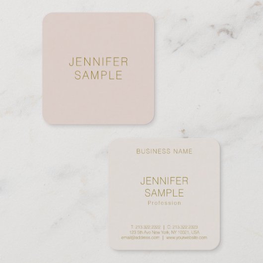 モダンプロフェッショナルエレガントシンプルテンプレート スクエア名刺 (正面/裏面)