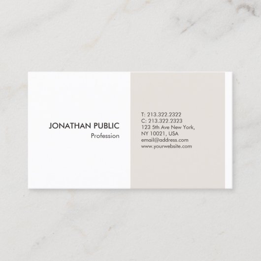 モダンプロフェッショナルエレガントシンプルデザインテンプレート 名刺 (正面)