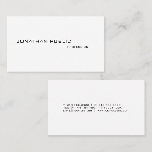 モダンプロフェッショナルエレガントシンプルミニマカッコいいリスト 名刺 (正面/裏面)