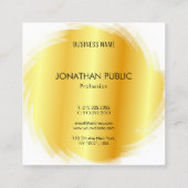 モダンプロフェッショナルエレガントテンプレート金ゴールドルック スクエア名刺 (裏面)