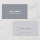 モダンプロフェッショナルエレガントデザイングレイ金ゴールド 名刺 (正面/裏面)