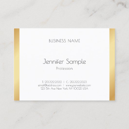 モダンプロフェッショナルエレガントトレンディーテンプレート金ゴールド 名刺 (裏面)