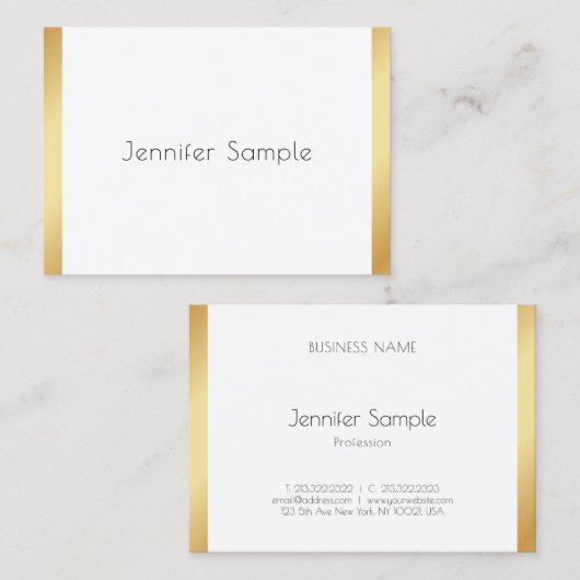 モダンプロフェッショナルエレガントトレンディーテンプレート金ゴールド 名刺 (正面/裏面)