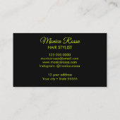 モダンプロフェッショナルエレガントネオンチャートルーズブラック 名刺 (裏面)