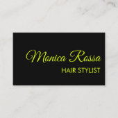 モダンプロフェッショナルエレガントネオンチャートルーズブラック 名刺 (正面)