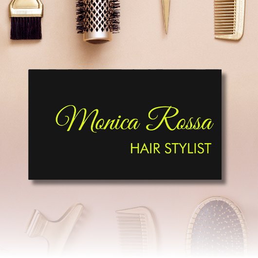 モダンプロフェッショナルエレガントネオンチャートルーズブラック 名刺