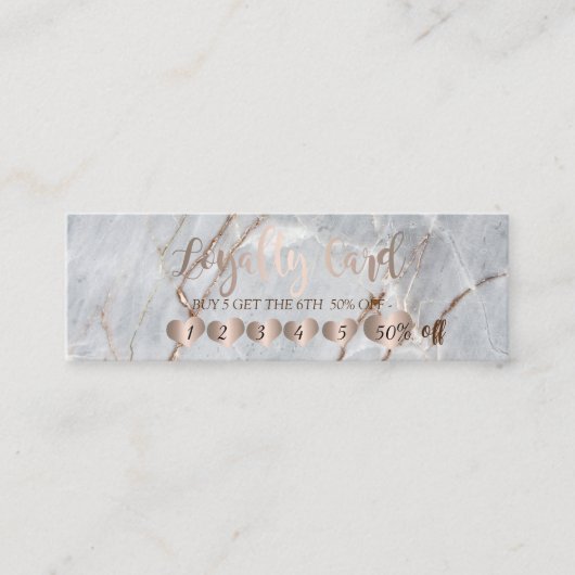 モダンプロフェッショナルエレガントバラ金ゴールドハートマーブル ロイヤリティカード (正面)