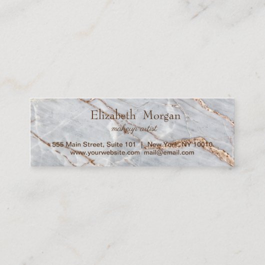 モダンプロフェッショナルエレガントバラ金ゴールドハートマーブル ロイヤリティカード (裏面)