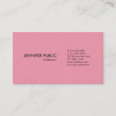 モダンプロフェッショナルエレガントピンクプレーンラグジュアリー 名刺 (正面)