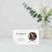 モダンプロフェッショナルエレガントピンクローズフラワー 名刺 (スタンド正面)