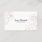 モダンプロフェッショナルエレガントピンクローズフラワー 名刺 (裏面)