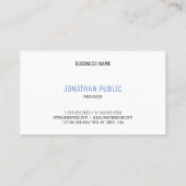 モダンプロフェッショナルエレガントブルーとホワイトシンプル 名刺 (裏面)