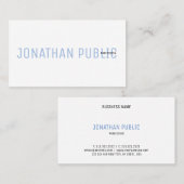 モダンプロフェッショナルエレガントブルーとホワイトシンプル 名刺 (正面/裏面)