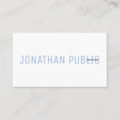 モダンプロフェッショナルエレガントブルーとホワイトシンプル 名刺 (正面)