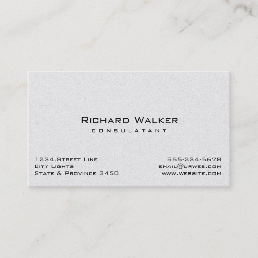 モダンプロフェッショナルエレガントプレインホワシンプルイト 名刺 (正面)