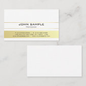 モダンプロフェッショナルエレガントホワイト金ゴールドシンプル 名刺 (正面/裏面)