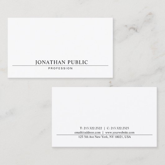 モダンプロフェッショナルエレガントミニマルデザイン 名刺 (正面/裏面)