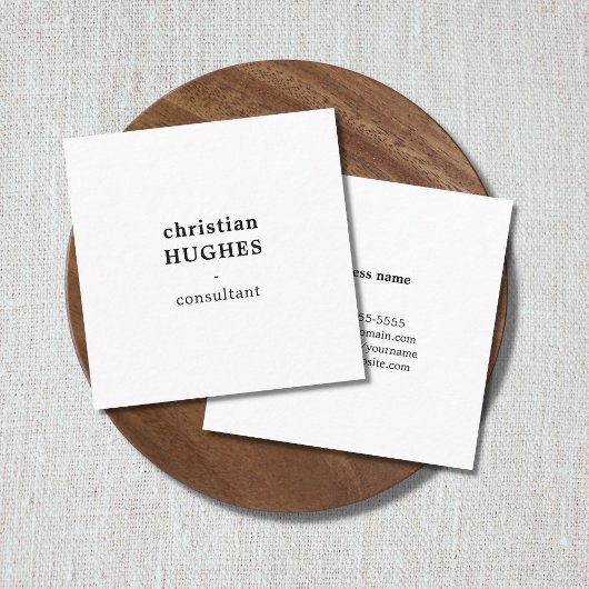 モダンプロフェッショナルエレガントミニマル白黒 スクエア名刺