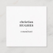 モダンプロフェッショナルエレガントミニマル白黒 スクエア名刺 (正面)