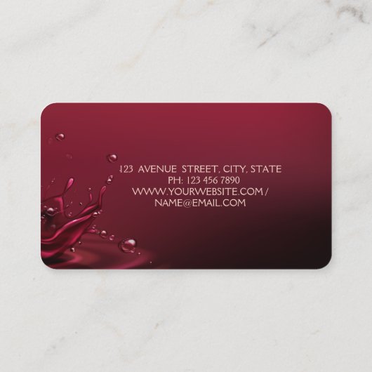 モダンプロフェッショナルエレガントワイングラス 名刺 (裏面)