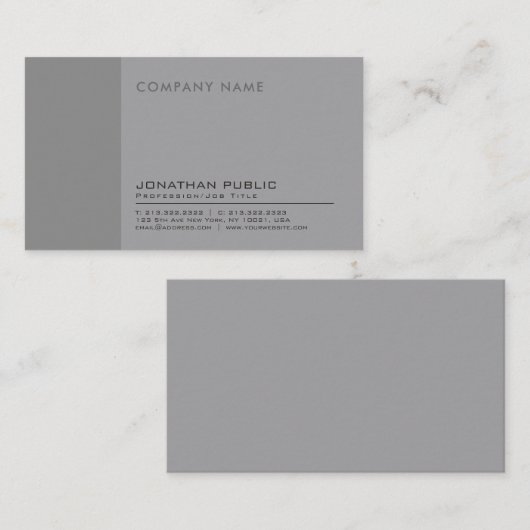 モダンプロフェッショナルエレガント会社グレープレーン 名刺 (正面/裏面)