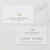 モダンプロフェッショナルエレガント写真家モノグラム 名刺 (正面/裏面)