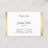 モダンプロフェッショナルエレガント手書き金ゴールド白 名刺 (裏面)